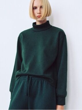 Zara Forest Green Turtle Neck Sweater Medium
